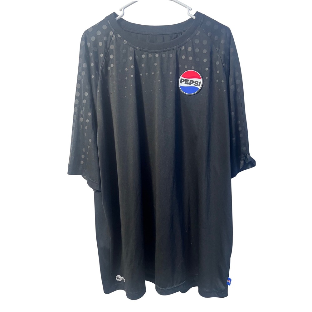 Pepsi Logo Graphic Jersey Mens 3XL Black Short Sleeve Shirt